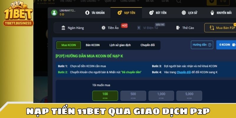 Nạp tiền vào nhà cái bằng cách mua Kcoin trong 5 bước